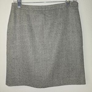 LOFT Black and White Textured Pencil Skirt